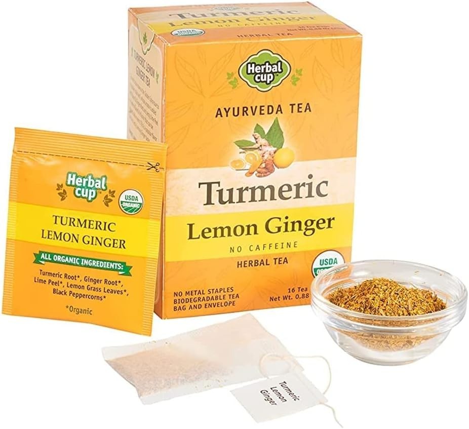 Herbal Cup Ayurveda Turmeric Lemon Ginger Organic Tea