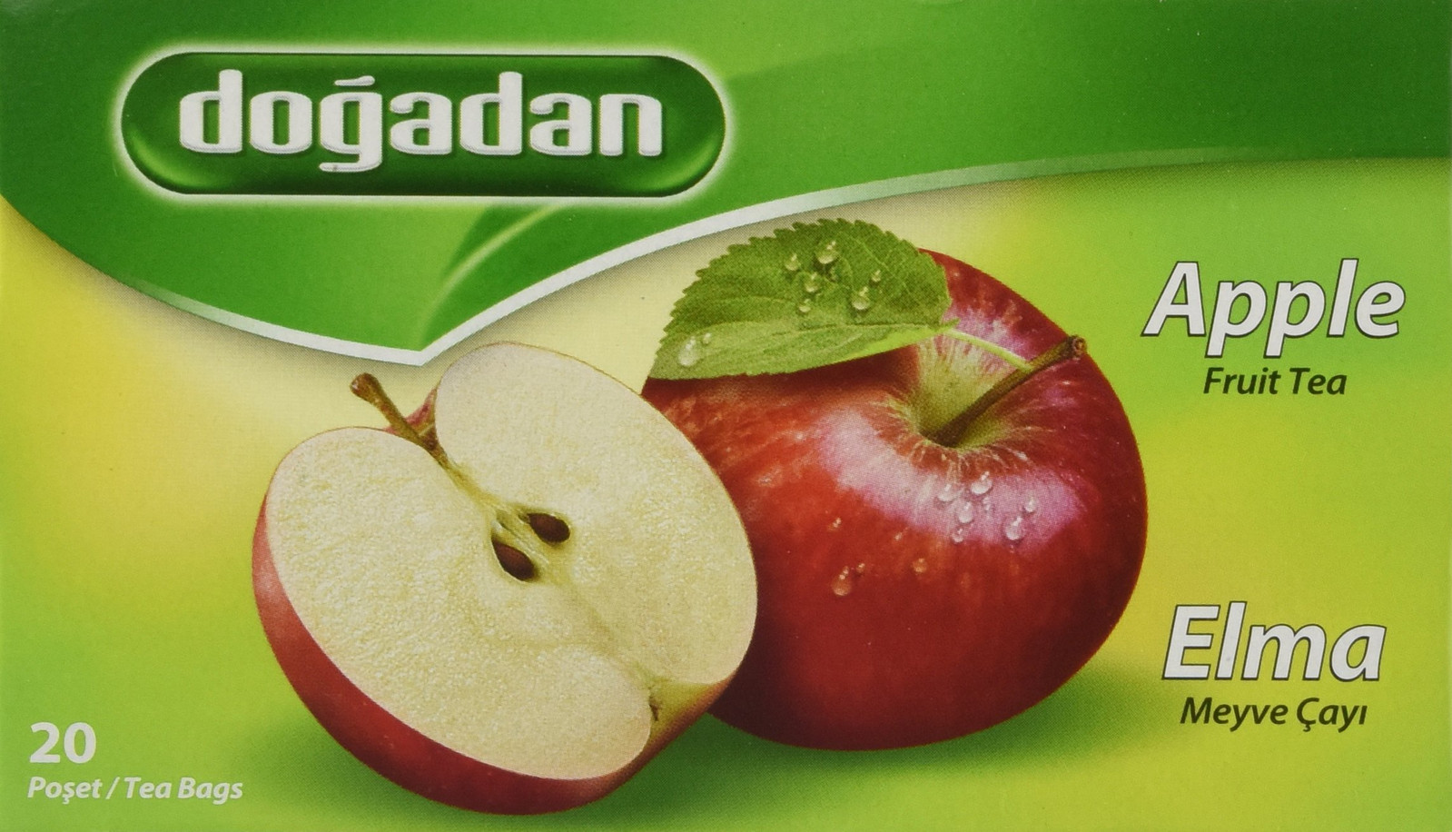 Apple Fruit Tea Bags 20 Count Hibiscus Lemon Cinnamon Stevia Hot or Cold