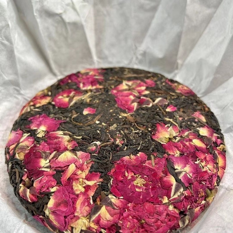 200g Yunnan Classic Rose Flower Tea Cake Dianhong Fragrant Sweet Beauty Tea