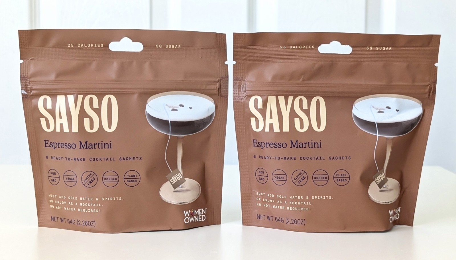 2 Packs SAYSO Espresso Martini Instant Cocktail Tea Bags Mixer Mocktail Chicory