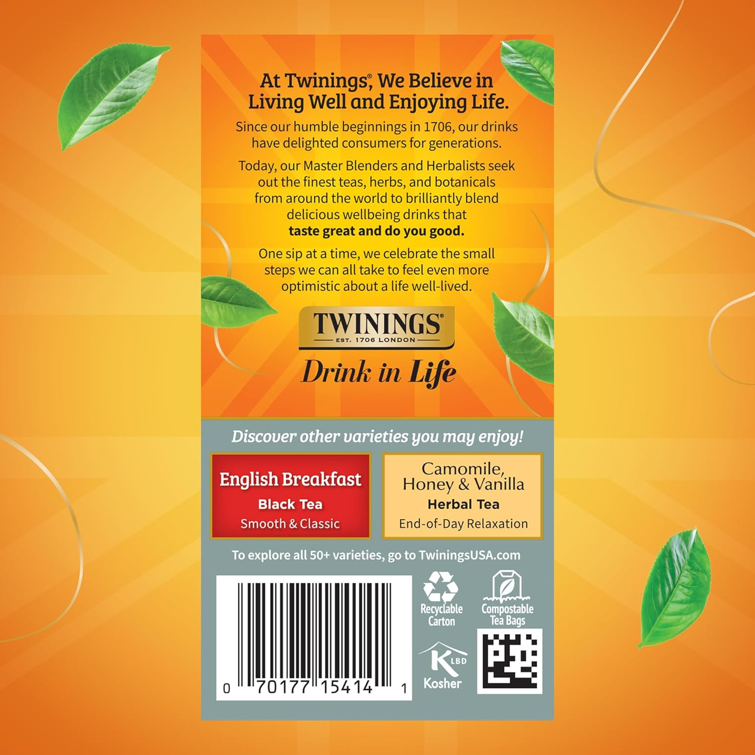 Prince of Wales Black Tea Individually Wrapped Bags, 20 Count (Pack Of