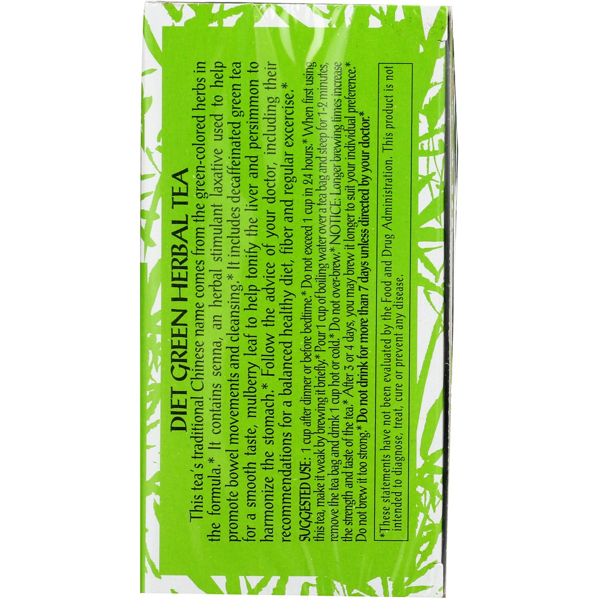 Diet Green Herbal Tea Decaf With Mulberry By Triple Leaf 20 Bags Seeds 3 Pack