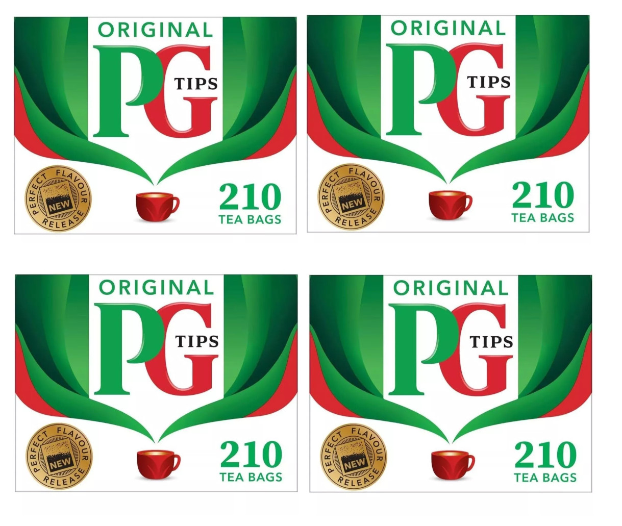 PACK OF 4-PG Tips Original Black Tea, 210 Bags Each/Box-EXPIRED 5/2026-CHEAP!