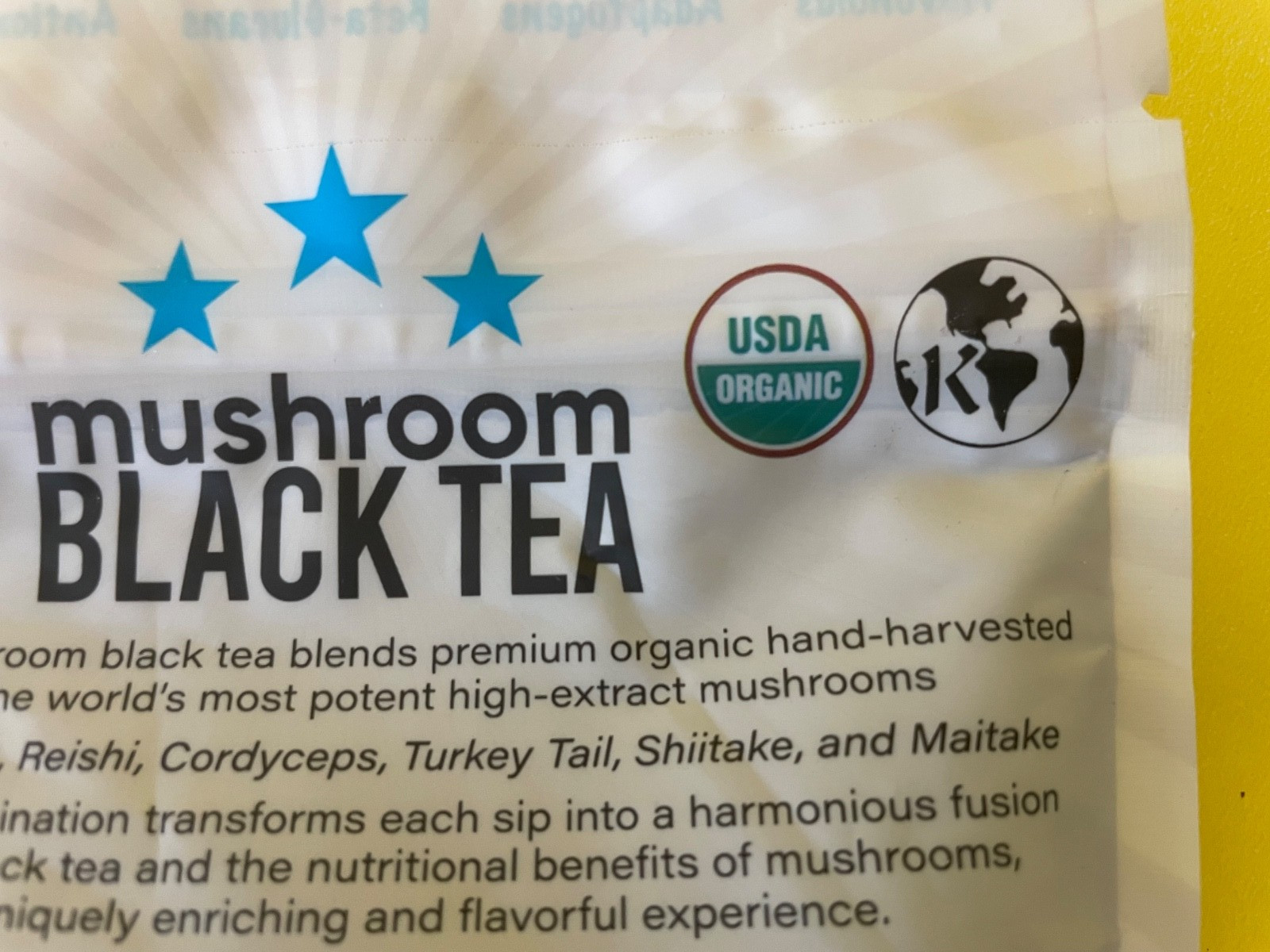 X3) LA REPUBLICA SUPERFOODS Organic Black Mushroom Tea (2.12 OZ) 60 SERVINGS