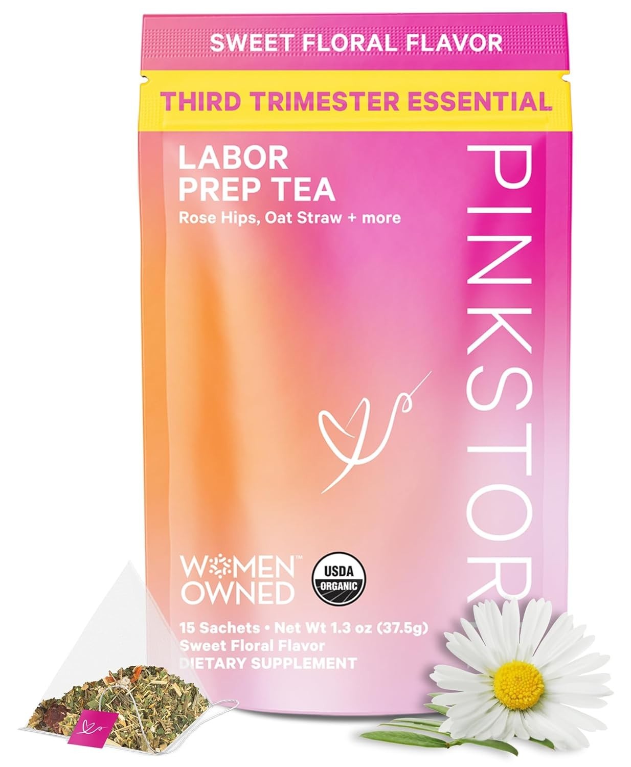 Sweet Floral Tea Blend for Third Trimester Pregnancy and Postpartum Recovery