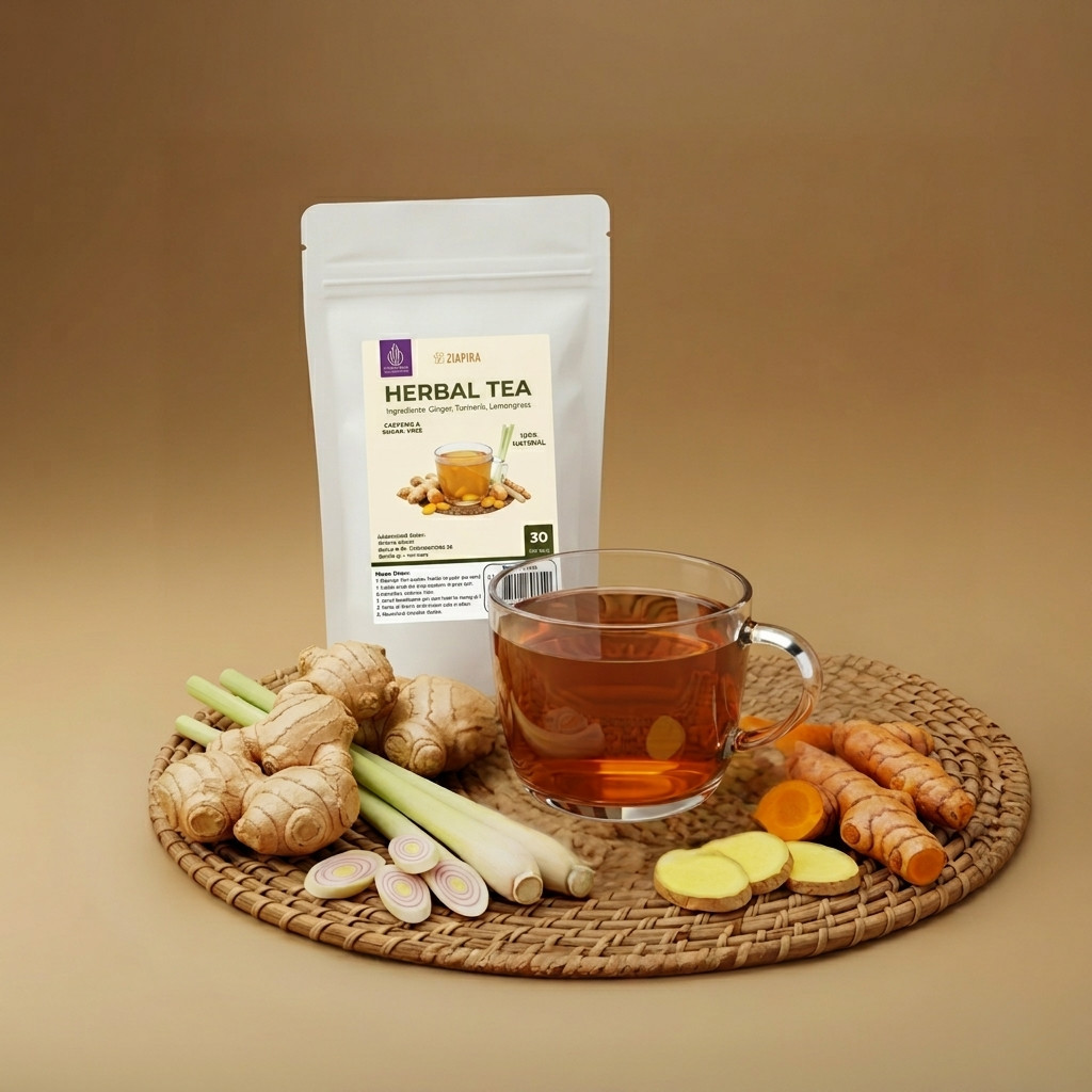 Natural Detox Herbal Tea Lemongrass Ginger Turmeric Wellness Cleanse Tea 3 Paks