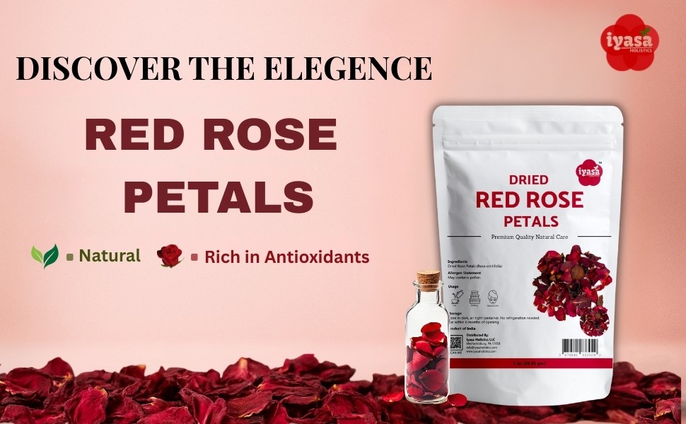 Dried Rose Petals 1 oz – Food Grade Dried Rose Petals for Tea, Soap Making,