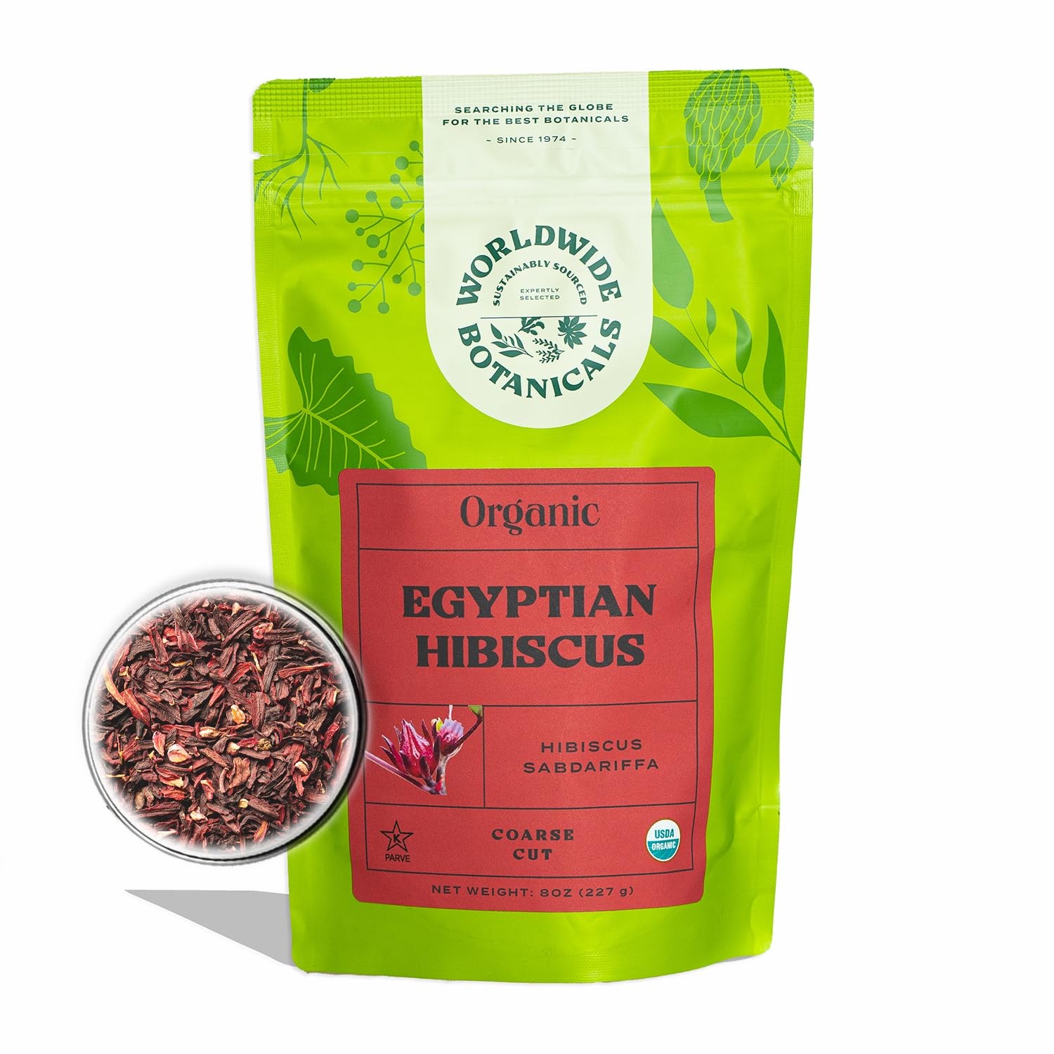 Organic Hibiscus Tea – 8 oz, Loose Leaf, Cut and Sifted – 100% Egyptian Hibis…