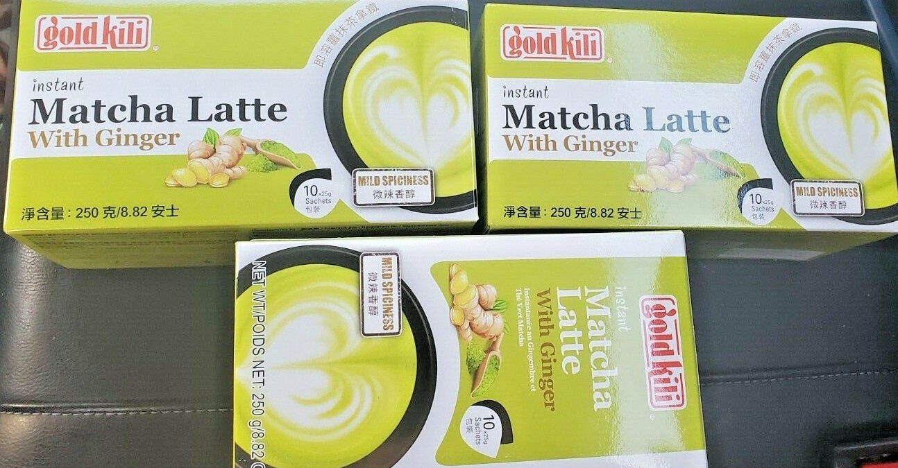 3 PACK GOLD KILI INSTANT MATCHA GREEN TEA GINGER LATTE (10 BAGS EACH)