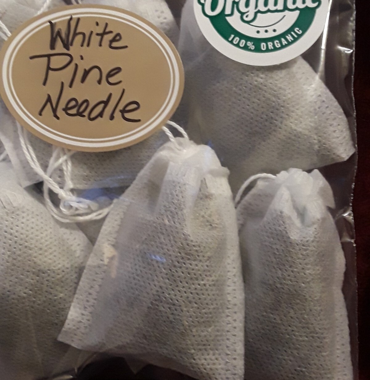 25 Pc Lot: Organic Eastern White Pine Needle & Red Pine Tea Bags Fresh Tree Bag