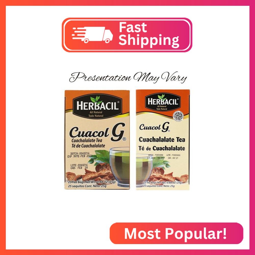 Herbacil Te de Cuachalalate, 2-pack of 25 tea bags per box (50 bags)