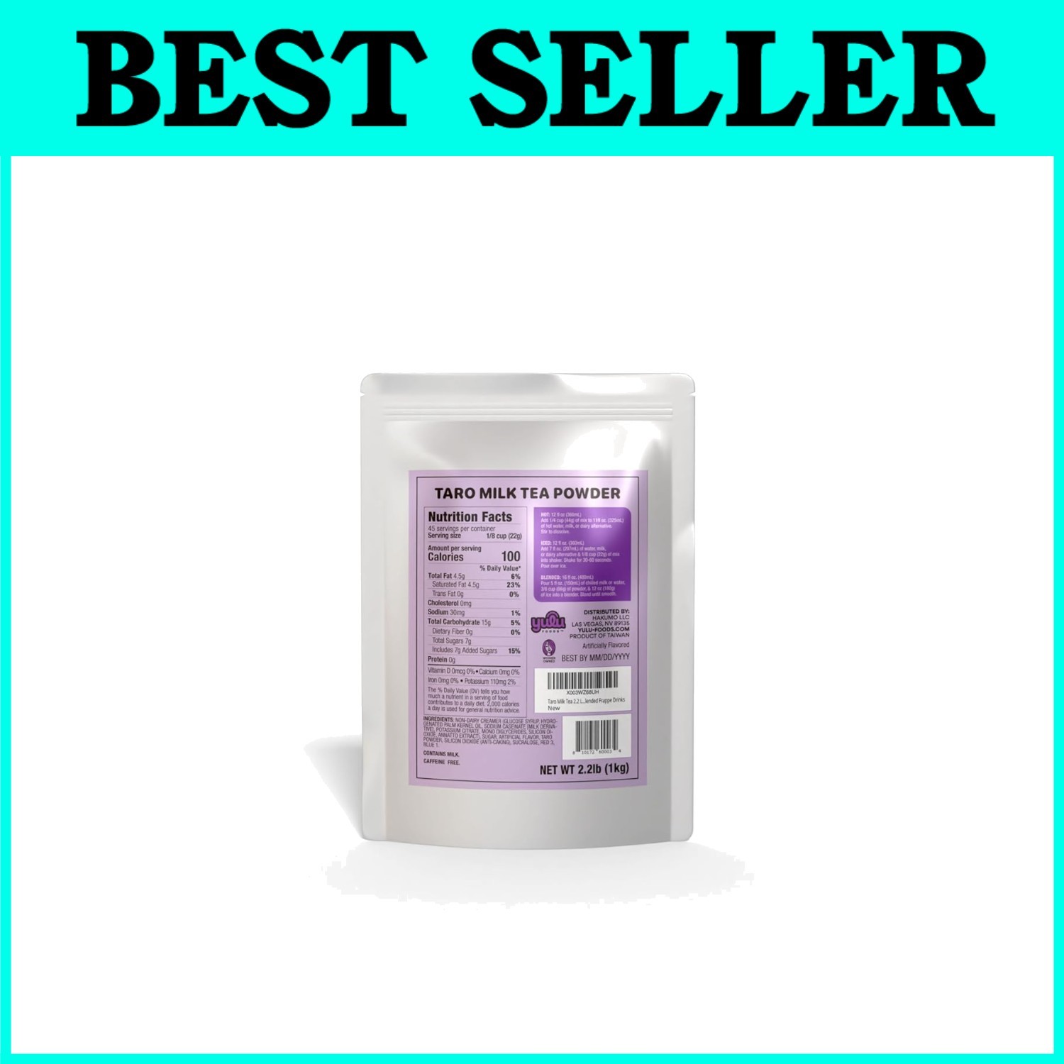 Taro Milk Tea Powder 2.2 lb – Hot or Cold Drink Mix#