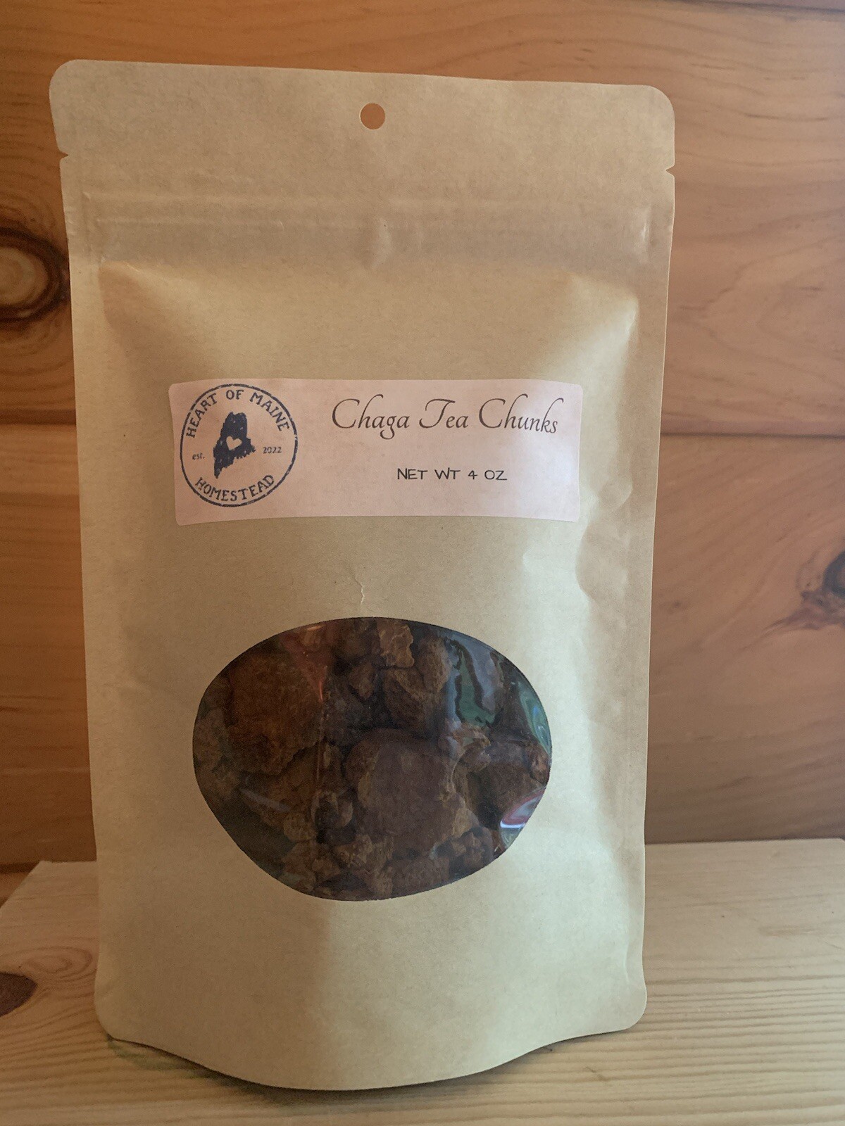 Maine Chaga Mushroom Tea Chunks, 4oz, Wild Harvested & Organic