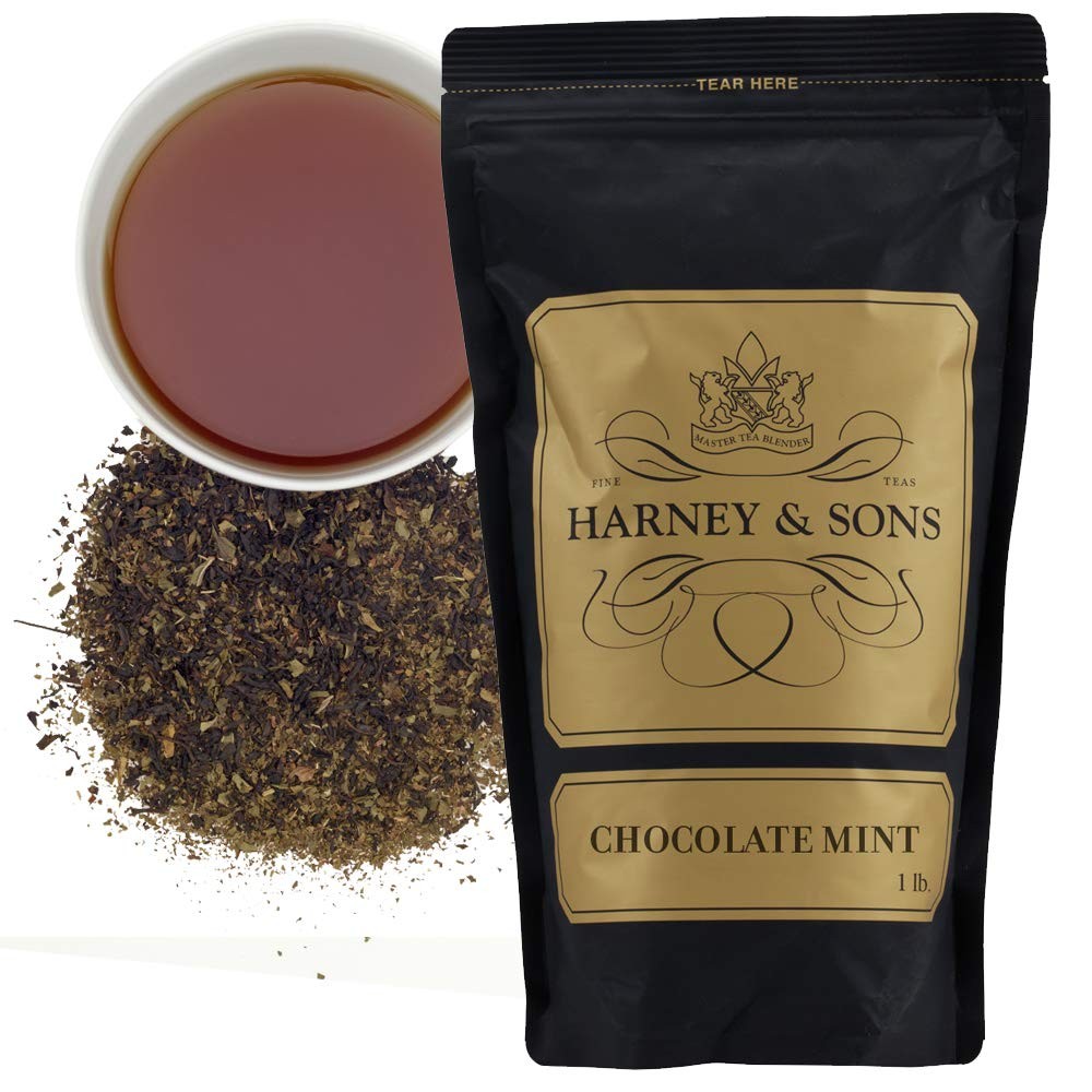 Harney & Sons Chocolate Mint Tea, Loose tea by the pound 1 Pound (Pack of 1)