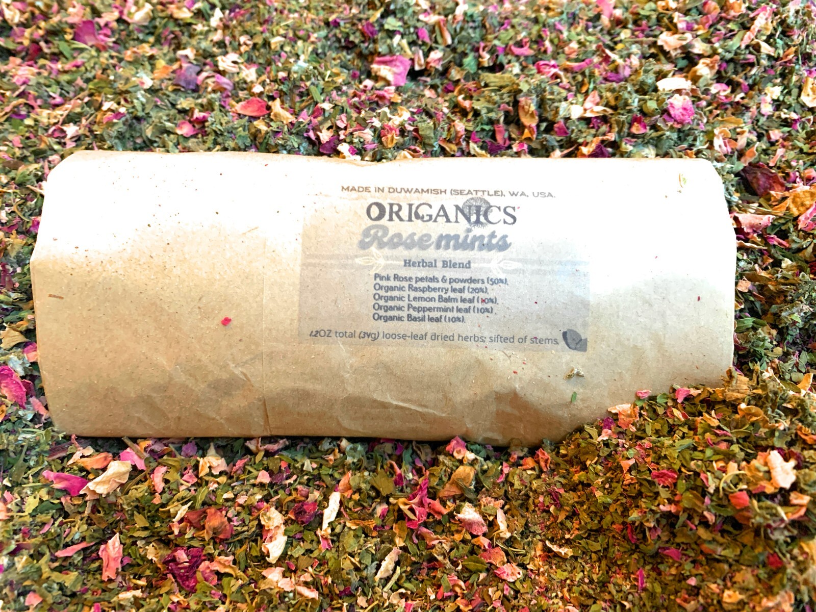 ORIGANICS Rosemints Herbal Blend (1.05oz/30g, Loose-Leaf) Stemless, Cut & Ground
