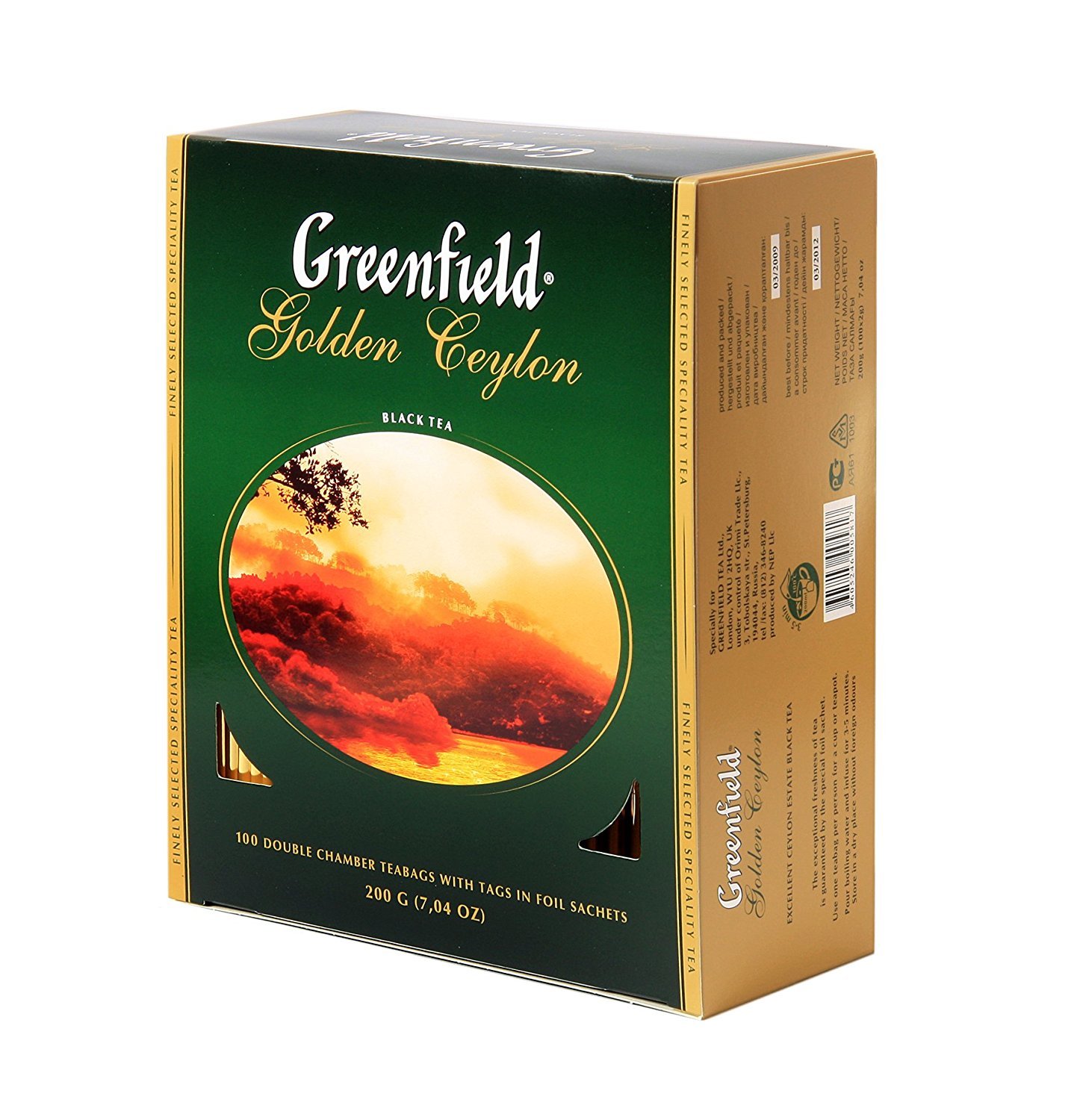 Greenfield Tea Black Green Herbal in 100 Tea Bags