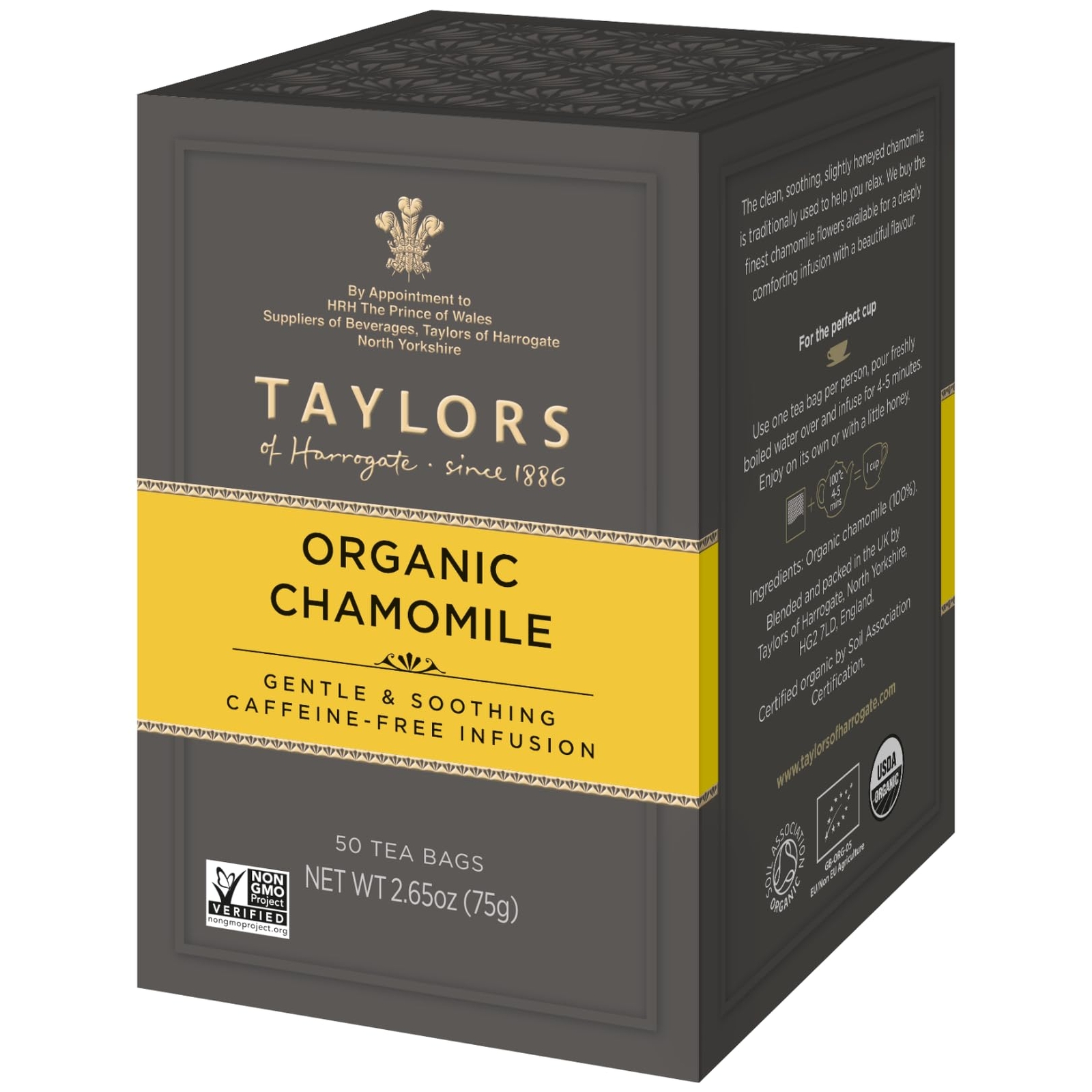 Taylors of Harrogate Organic Chamomile Herbal Tea 50 Teabags Caffeine Free