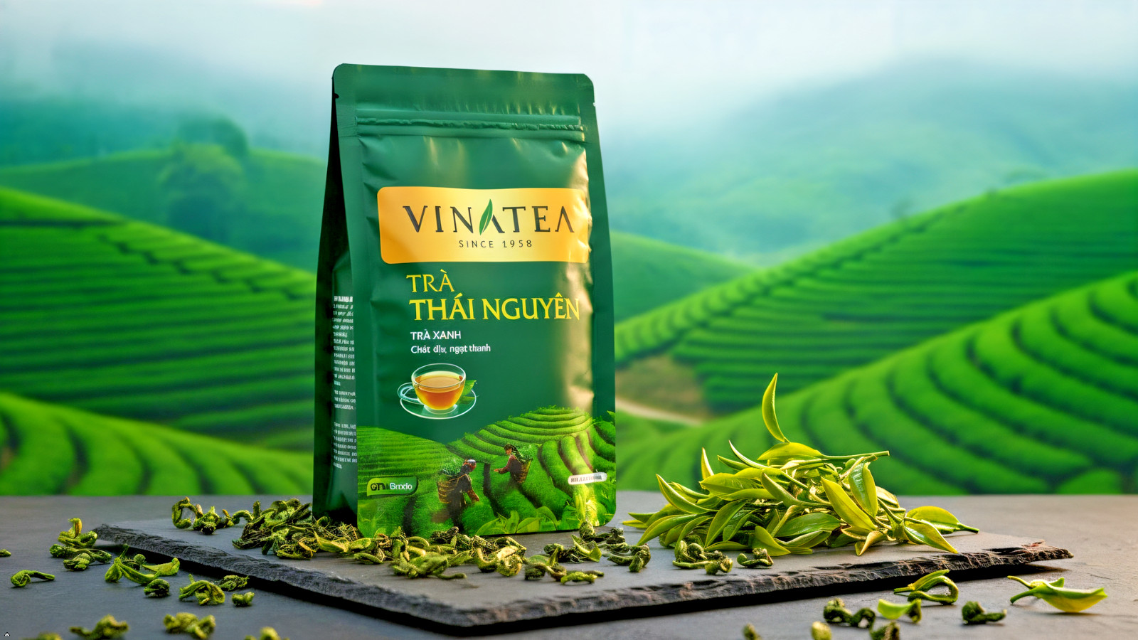 Vinatea Green Tea Thai Nguyen Vietnamese Tra Xanh Loose Leaf 420g/180g/90g