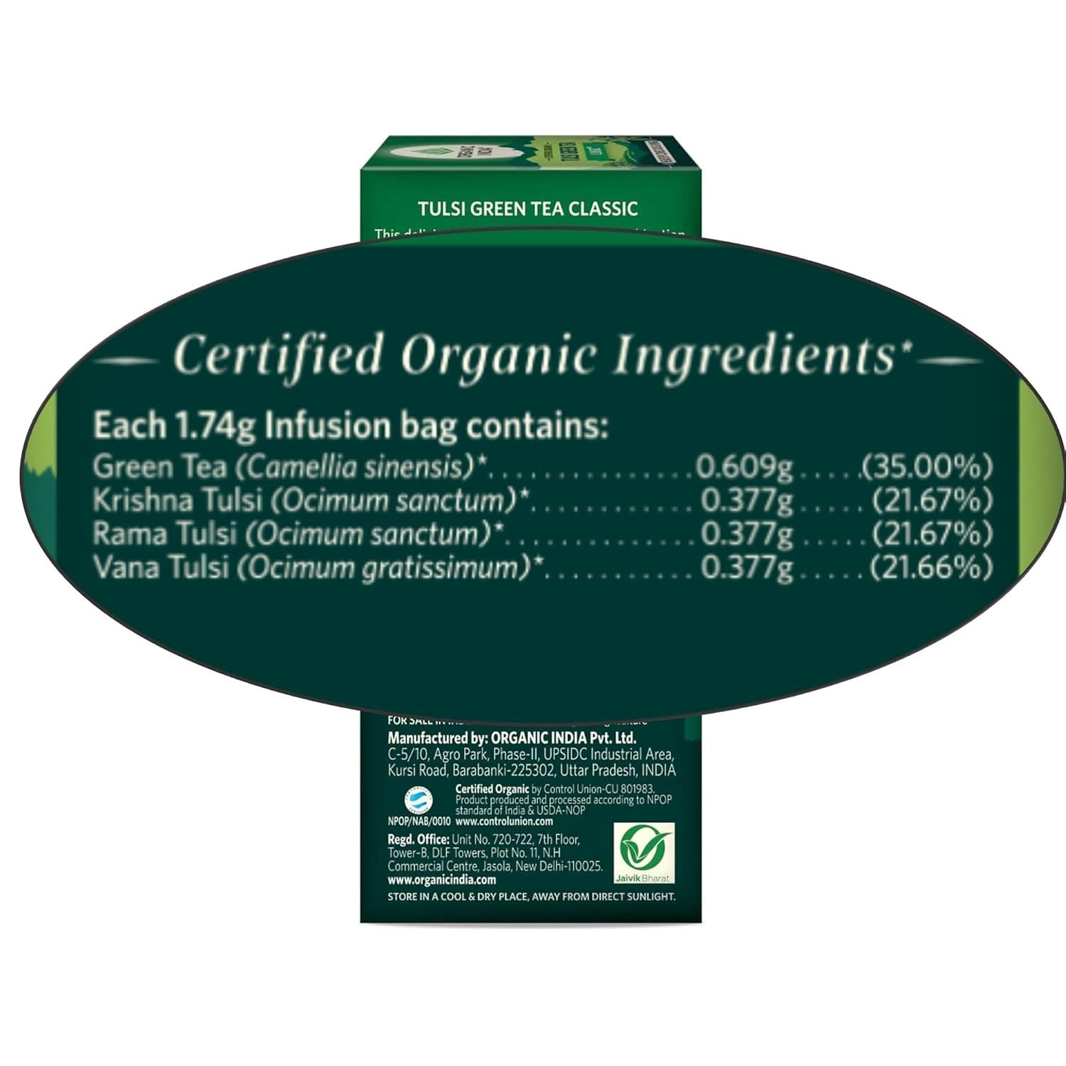 Organic India Tulsi Green Tea Classic 25 Bags x 2 Pack -FREE SHIPPING