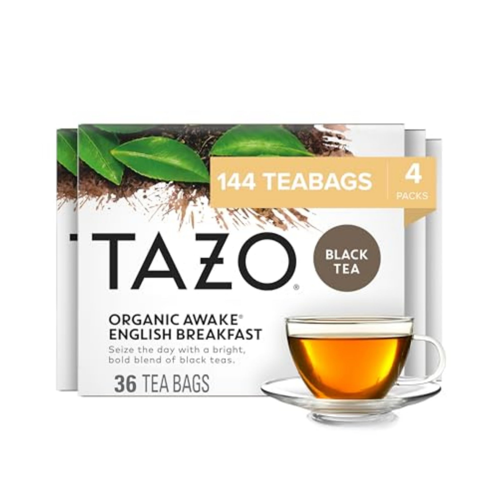 Regenerative Organic Awake English Breakfast Black Tea Bags, 36 Count (Pack o…