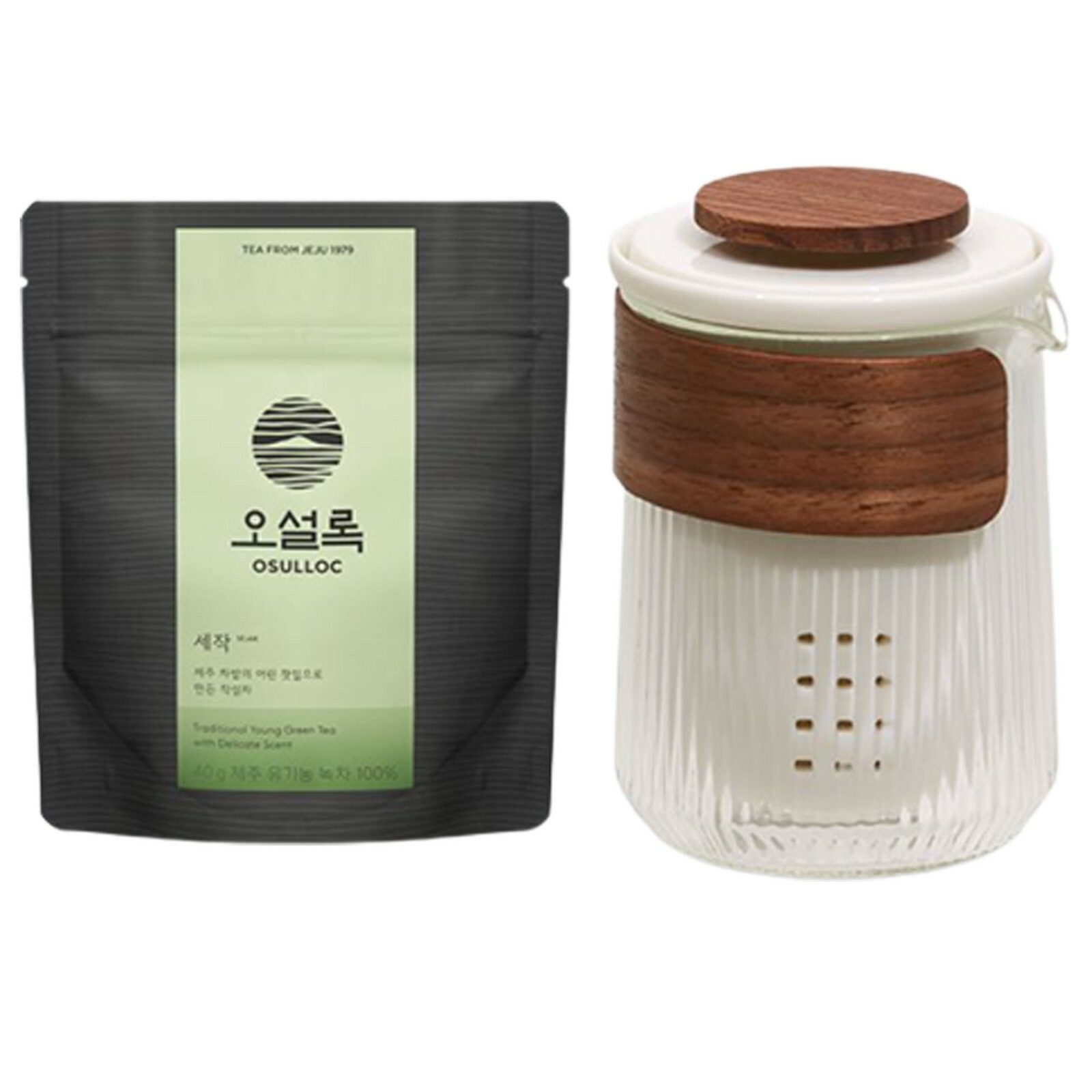OSULLOC Jeju Island Sejak 40g And Tea House Portable Tea Cup Set