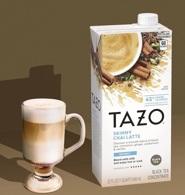 Tazo Skinny Latte Tea Concentrate 32 oz (Pack of 6) Expires 08/10/2026 Lot