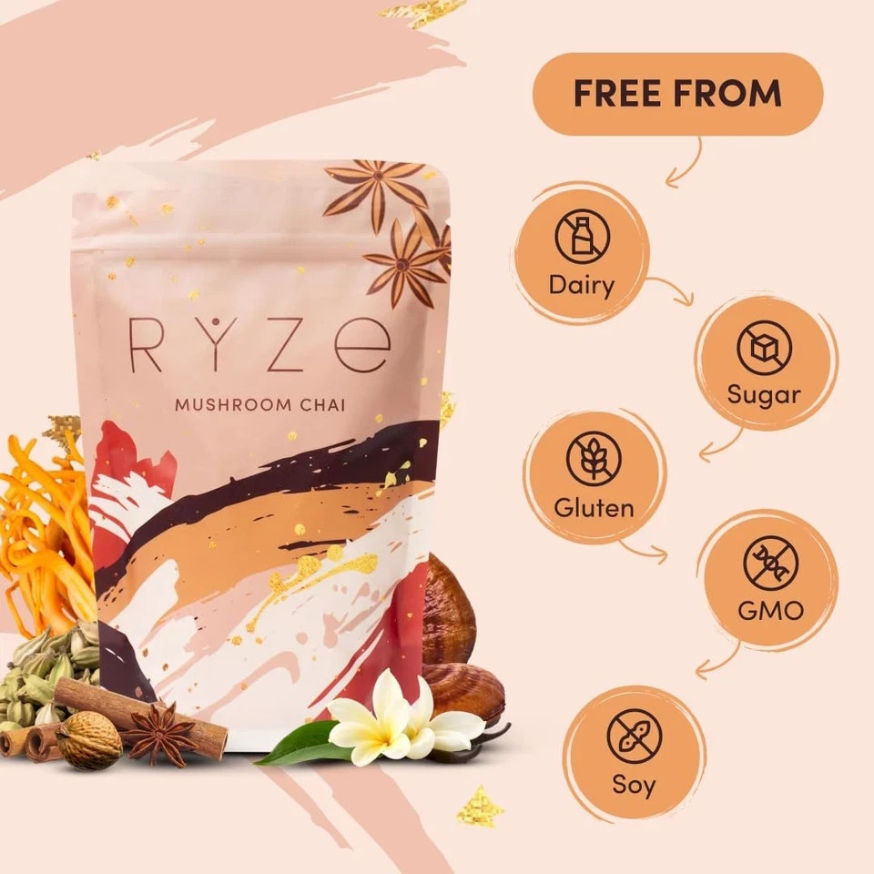 RŸ. Mushroom Chai With 6 Adaptogenic Mushrooms Beverage Powder (3 Pack)