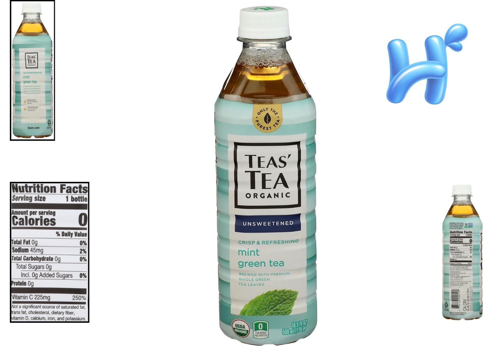 Non-GMO Organic Mint Green Tea – 16.9 fl oz Bottle for Flavor Experience