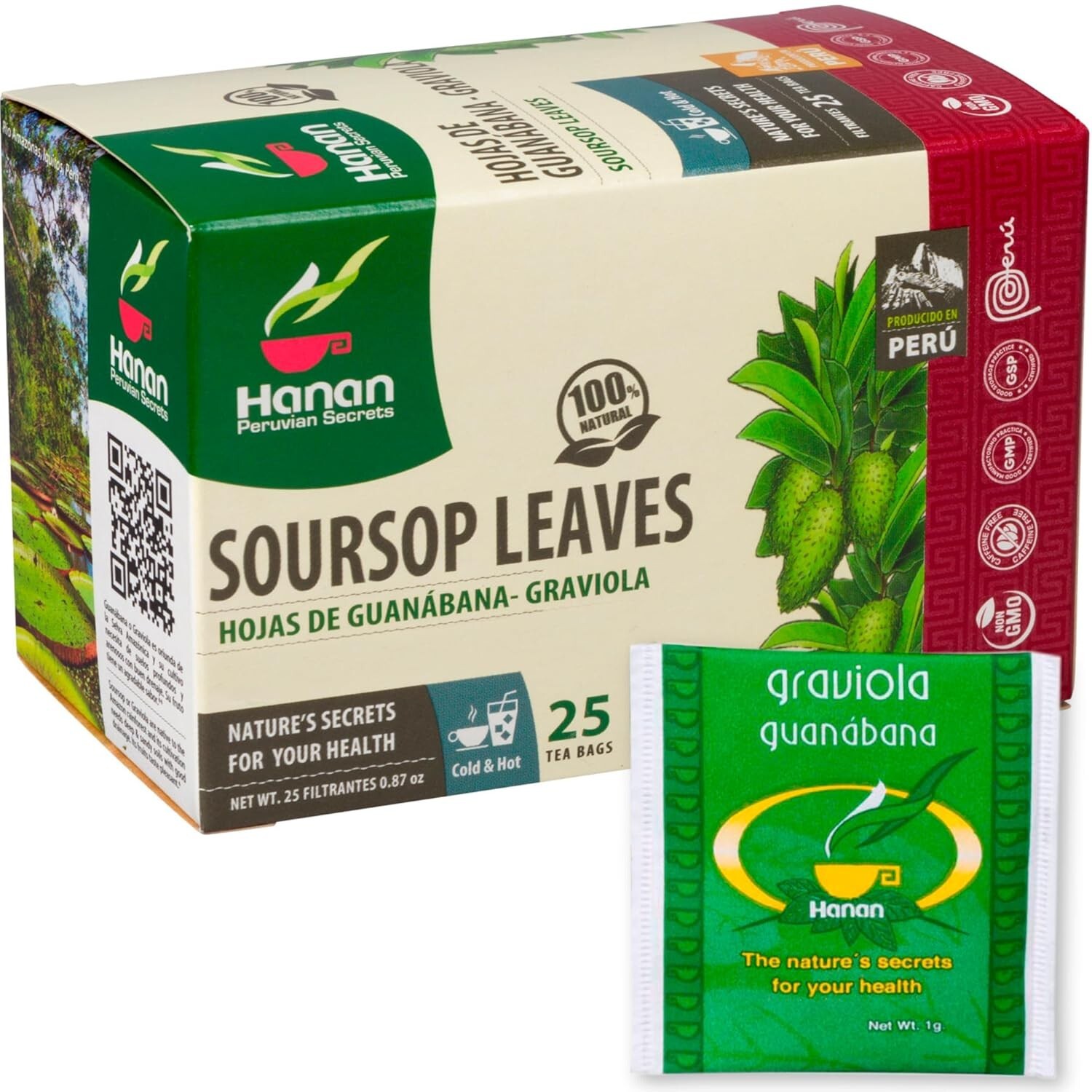 Soursop Tea Bags 100% Natural Hojas de Guanabana Leaves Graviola Tea from Peru