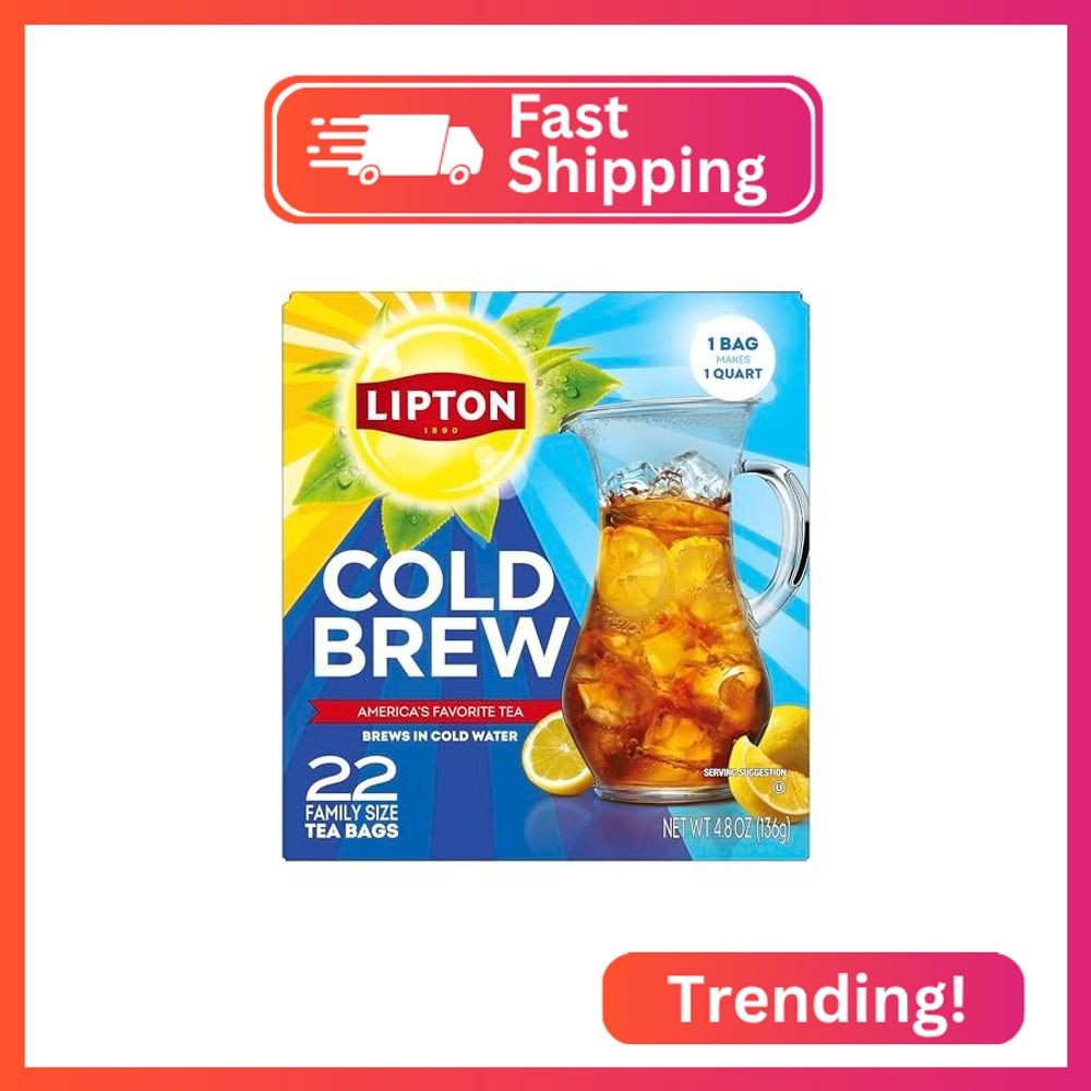 Lipton Cold Brew Iced Tea Bags, Family Size Zero Calories, Easy-To-Make with no