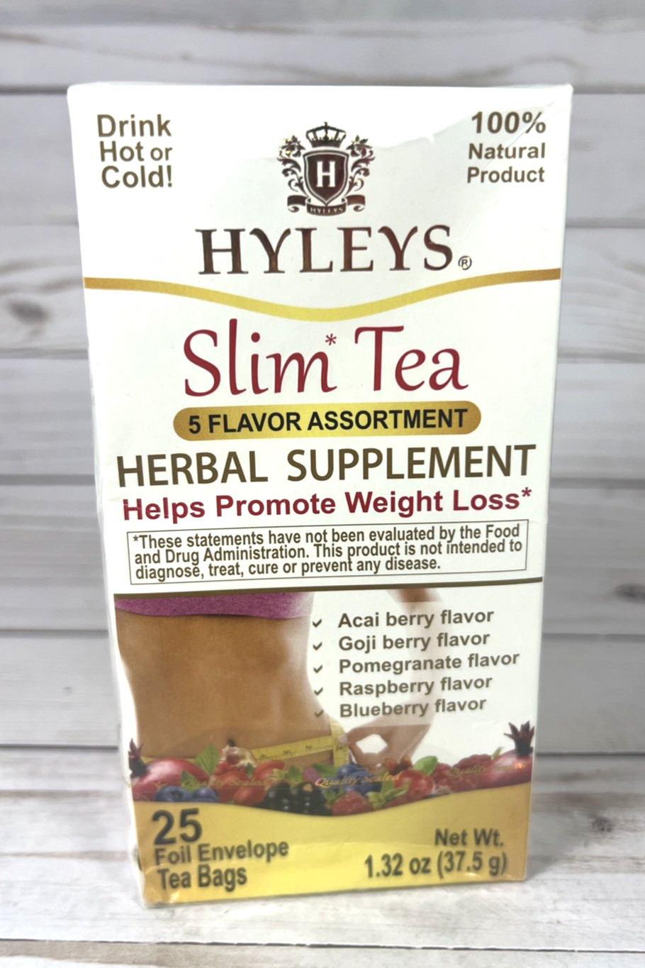 Hyleys Slim Tea 5 Flavor Assortment 25 Tea Bags Help Promote Weight Loss 4/27