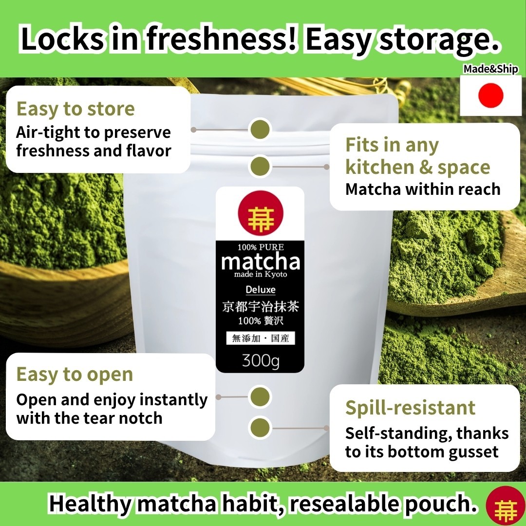 Matcha Powder Deluxe Ceremonial Pure Green Tea Powder LowCaffein 300g -JAPAN