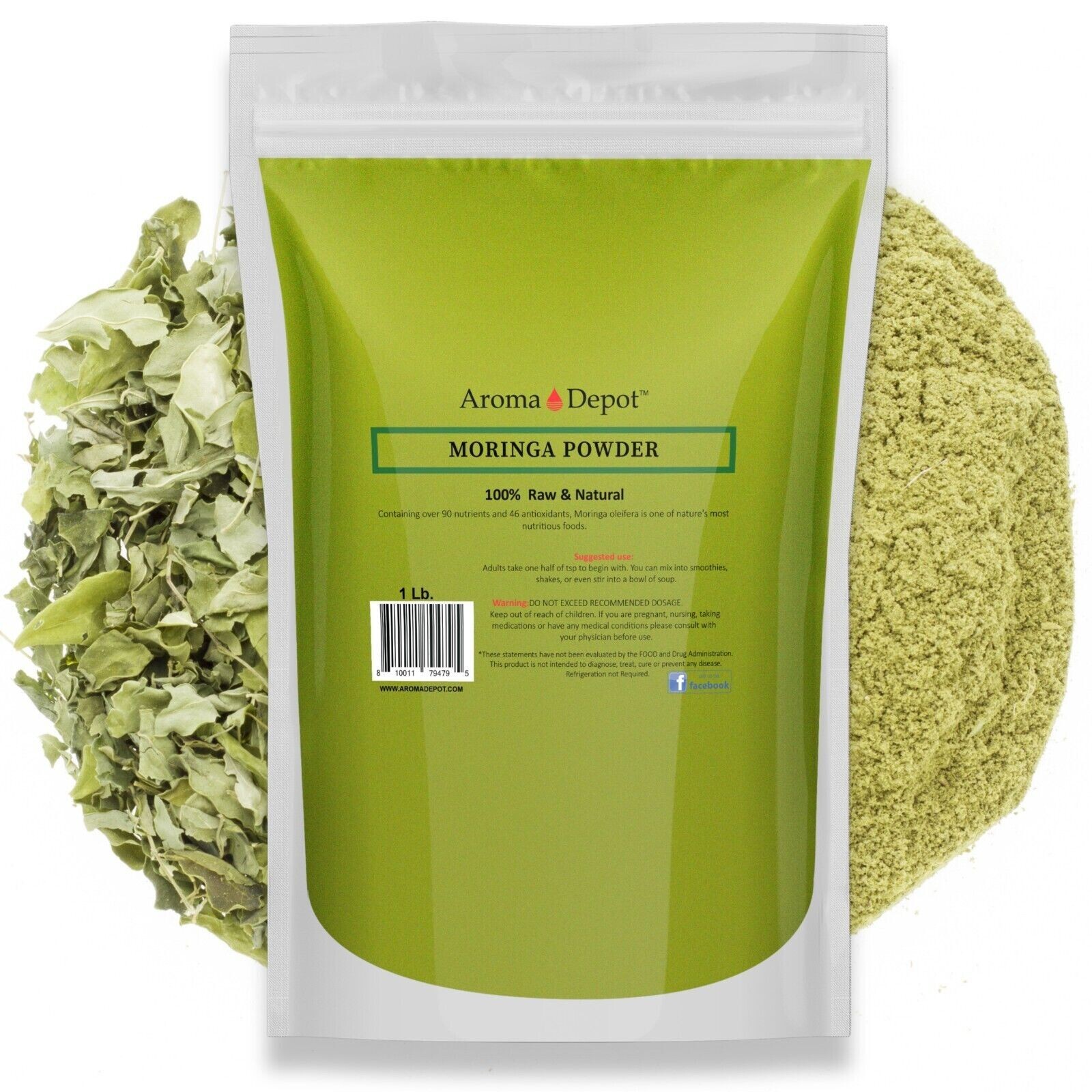 Moringa Leaf Powder 3 lbs. (x3 Individual -1lb) 100% Pure Natural oleifera 3PACK