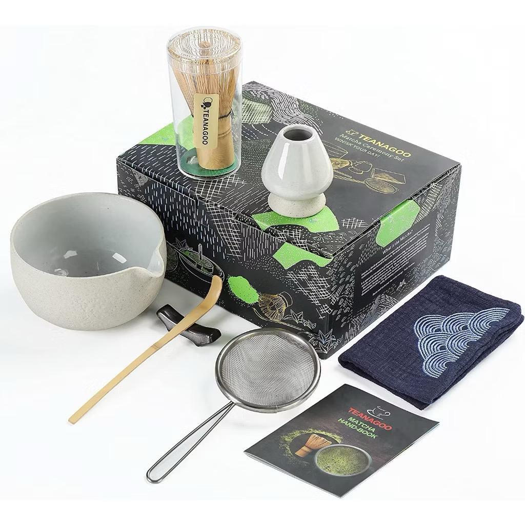 2 New Set-Traditional Teanagoo Matcha Tea Set Kit ( Grey)