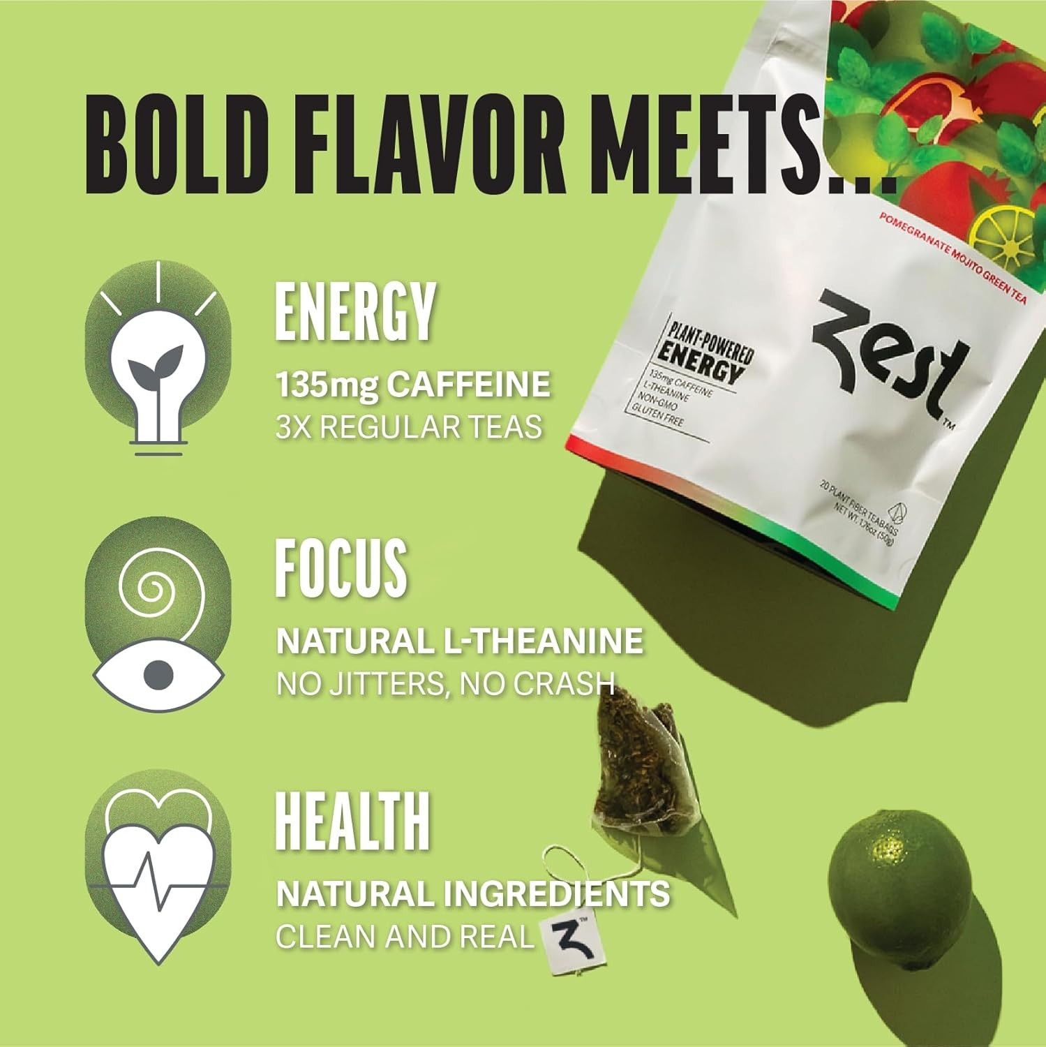 Zest Energy Green Tea Pomegranate Mojito 20ct