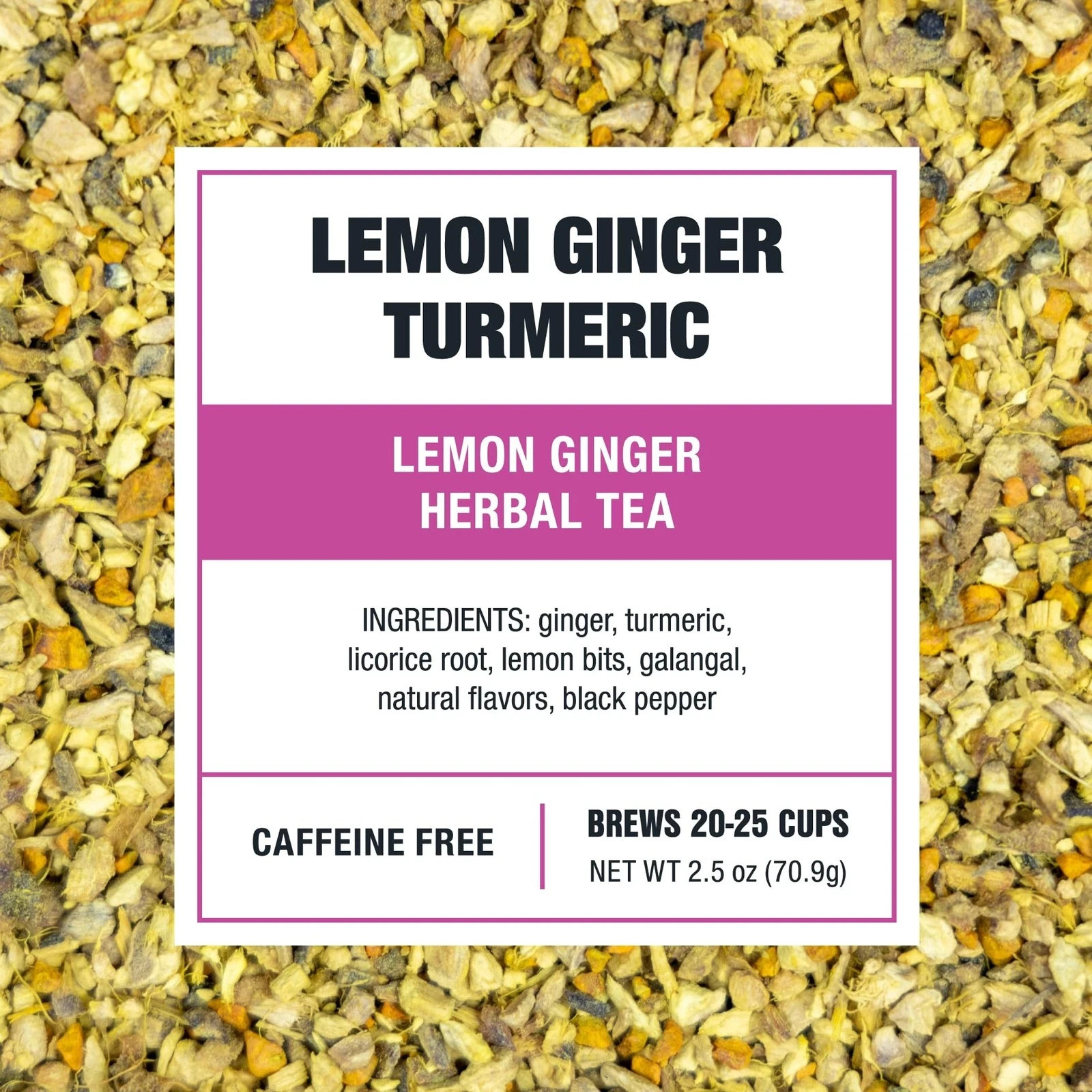 Lemon Ginger Turmeric Loose Leaf Lemon Ginger Herbal Tea Premium Blend – 2.5 oz