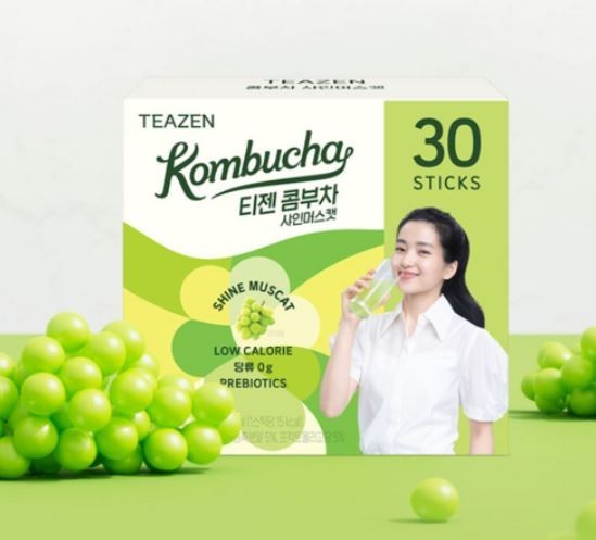 Teazen Kombucha Shine Muscat 5g x 30 Sticks | Korean Kombucha Drink Powder