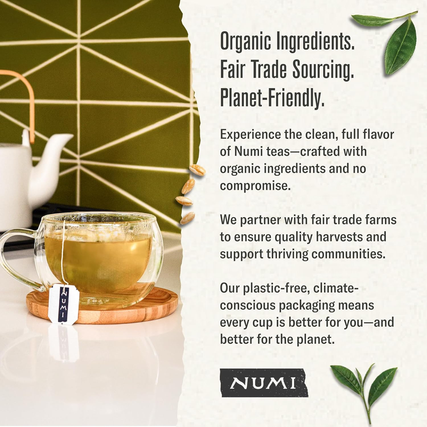 Numi Organic Matcha Toasted Rice Tea, 100 Matcha Tea Bags, Flavorful Green Tea