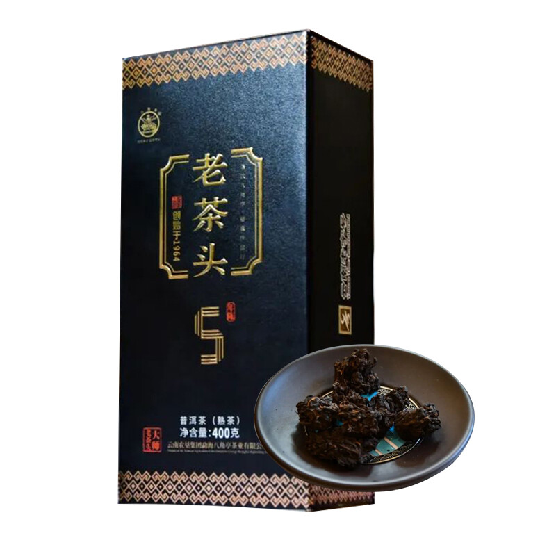 LAO CHA TOU * 2022 Bajiaoting Old Tea Head Five-year-old Puer Ripe Tea 400g Box