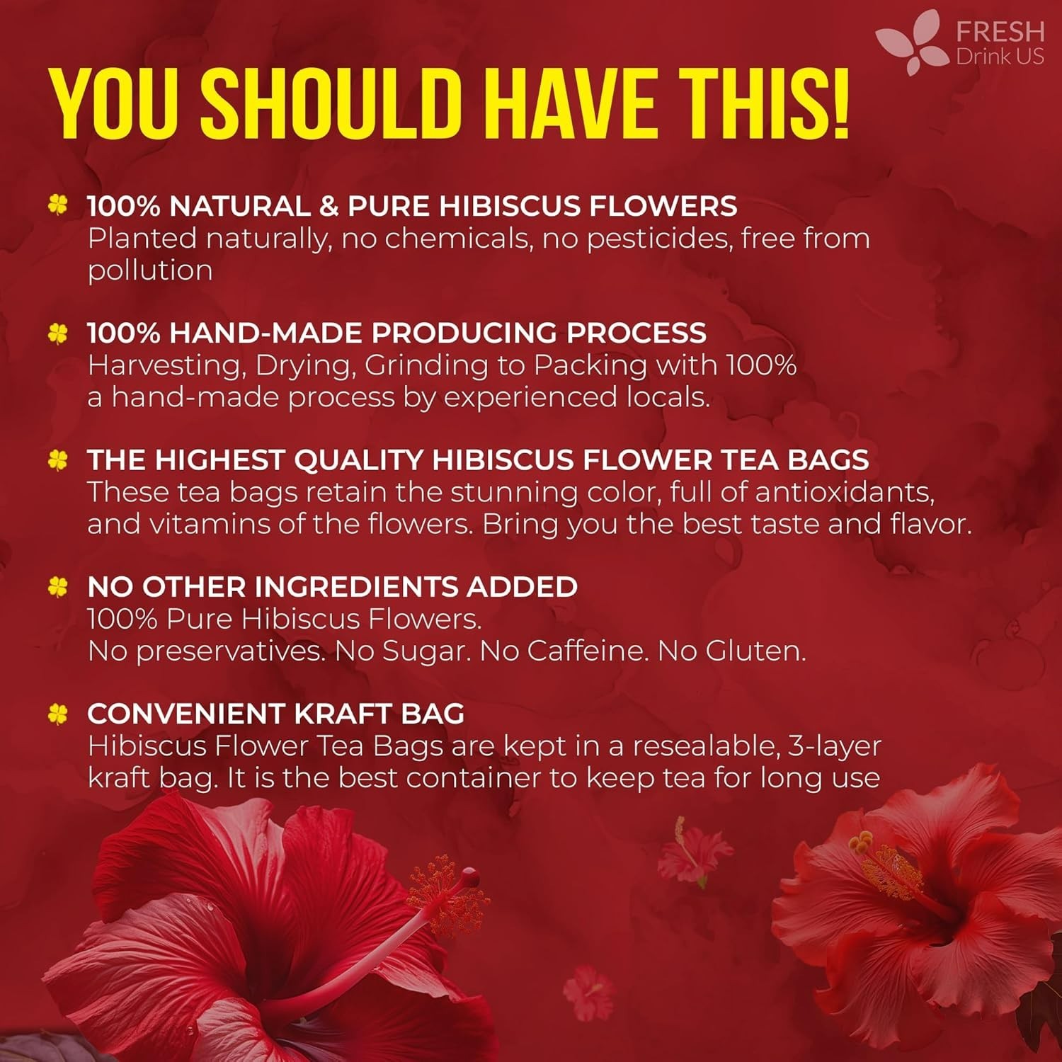140 Count Hibiscus Tea Bags – Organic, Sugar-Free, Perfect for Hot or Iced
