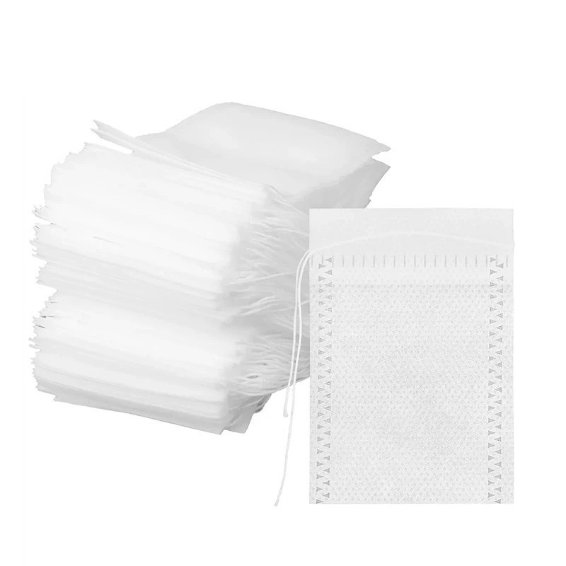 100pcs Disposable Empty Tea Bag Drawstring Seal Teabags Loose Leaf Tea Filters