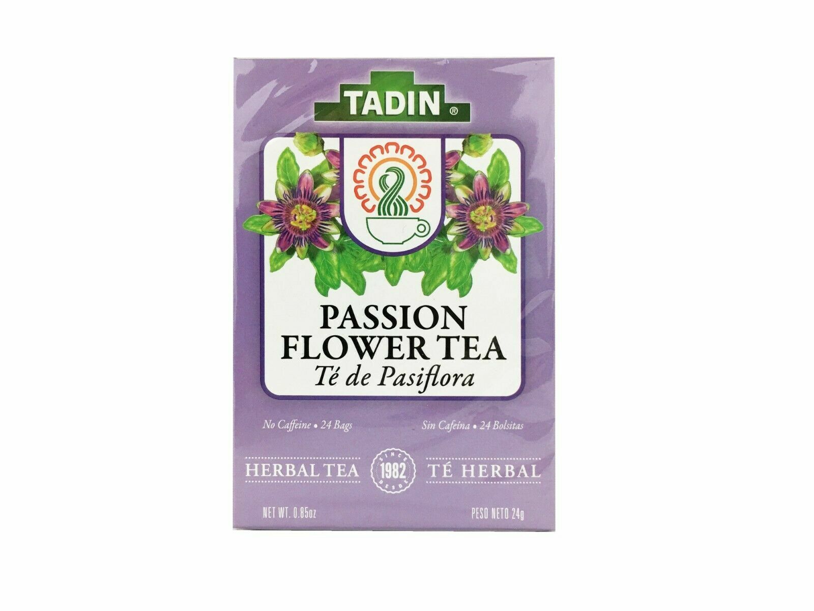 Tadin Pasiflora (Passion Flower) Herbal Tea, Made in USA 24 Bags (6 BOXES) 03/25