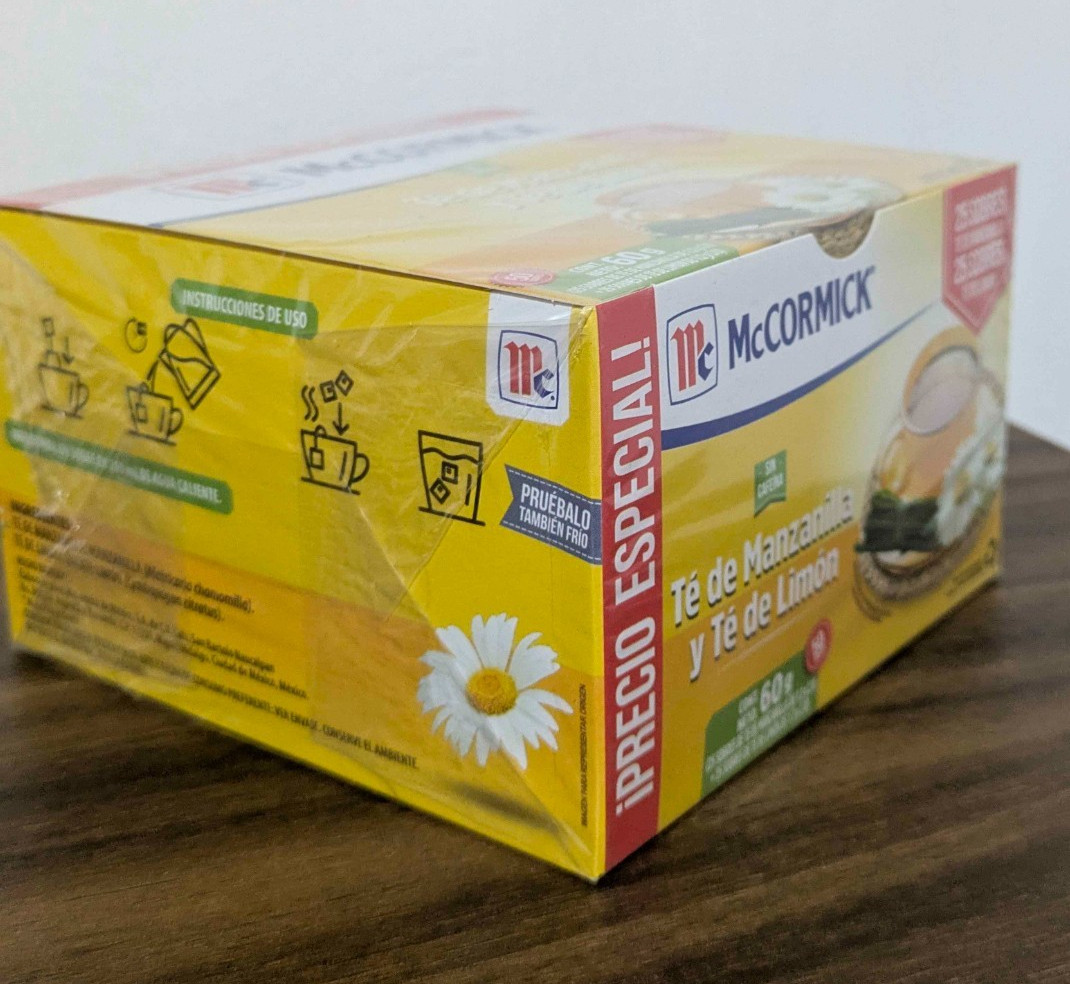 McCORMICK Chamomile and Lemon Tea 50 bags 25 each flavor Mexican tea