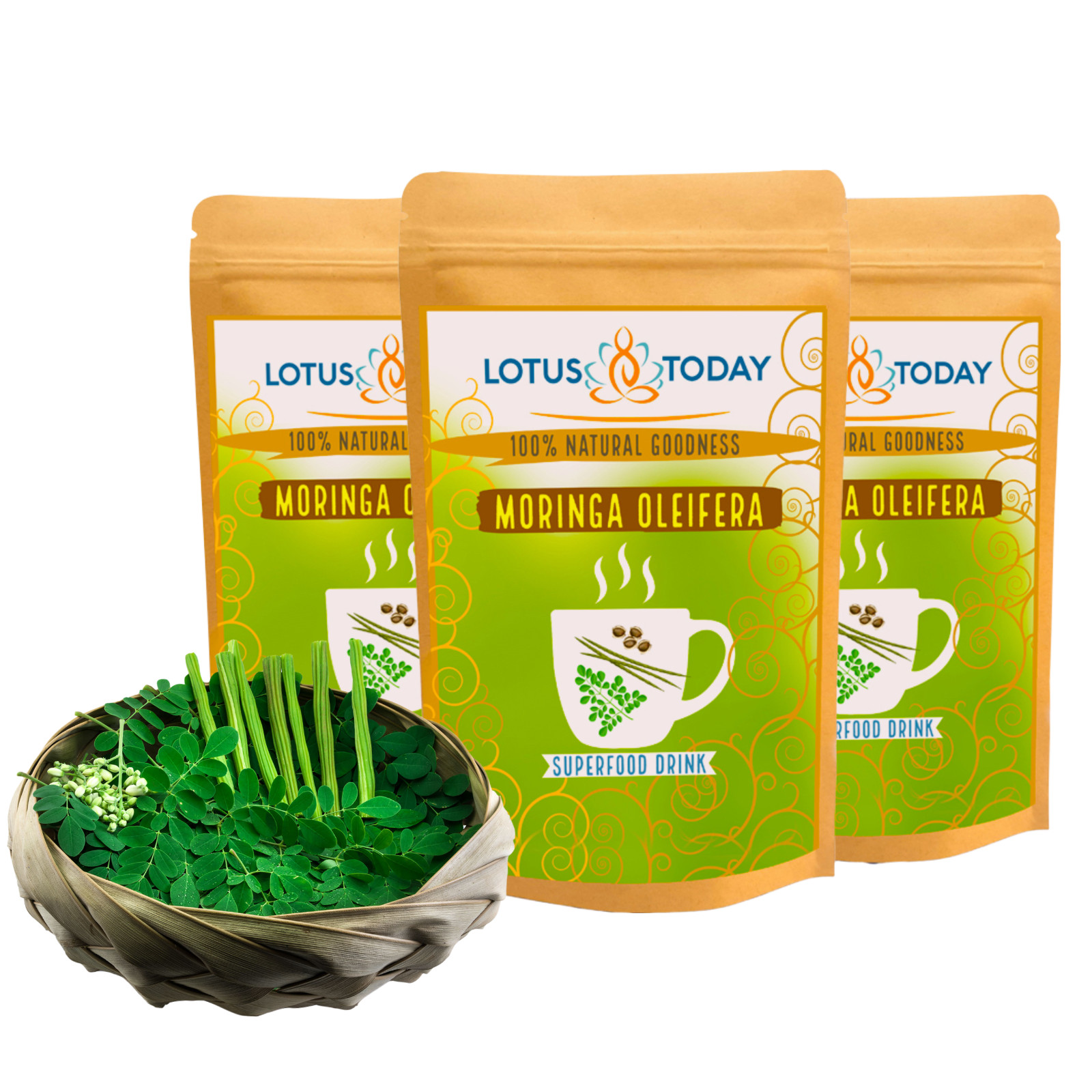 Moringa Tea – Drumstic, Ben Oil Leaf Tea Better Tasting Herbal Tea 100 Tea Bags