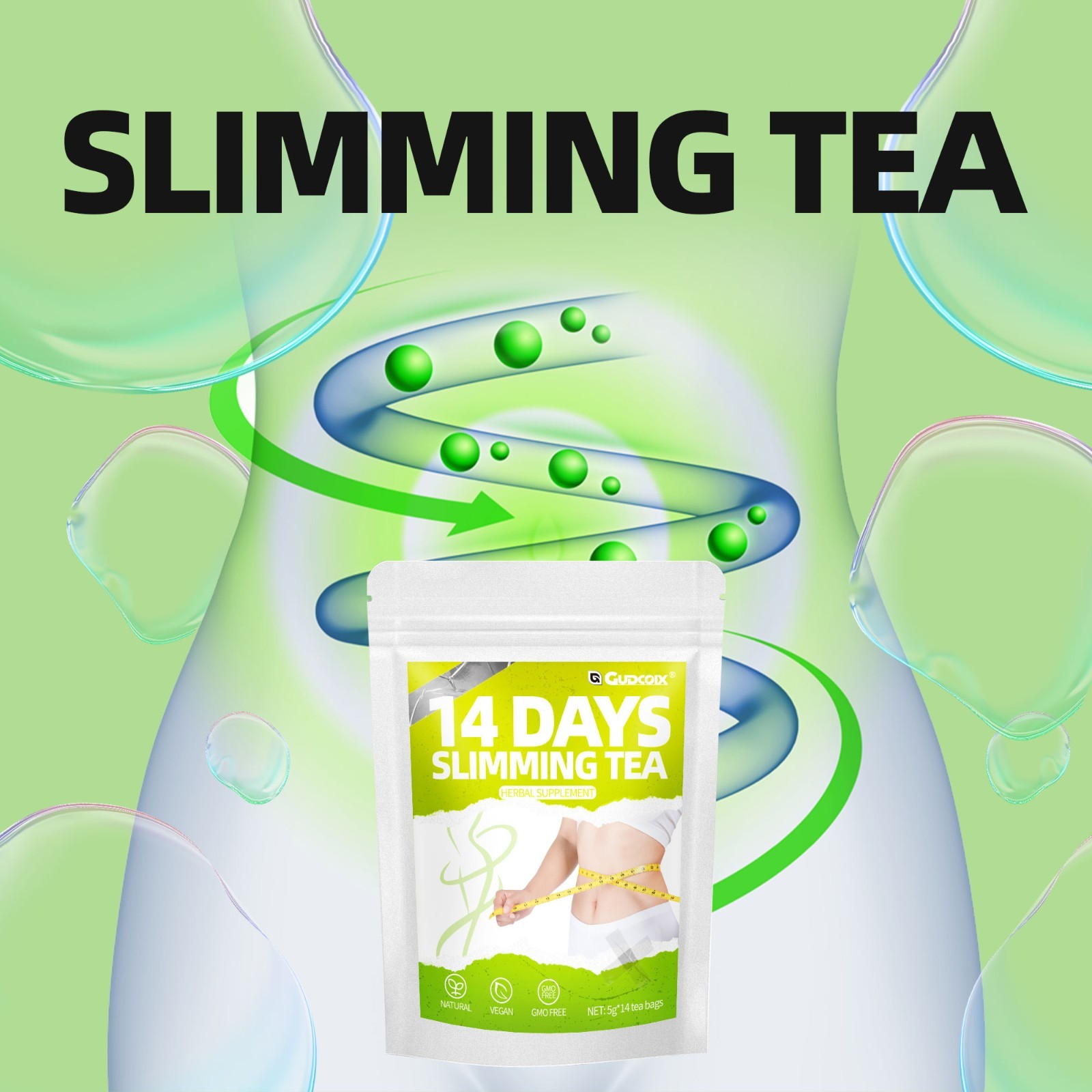 14 Days Slimming Tea – Herbal Detox Weight Loss Support Natural Tea 14 Tea Bags