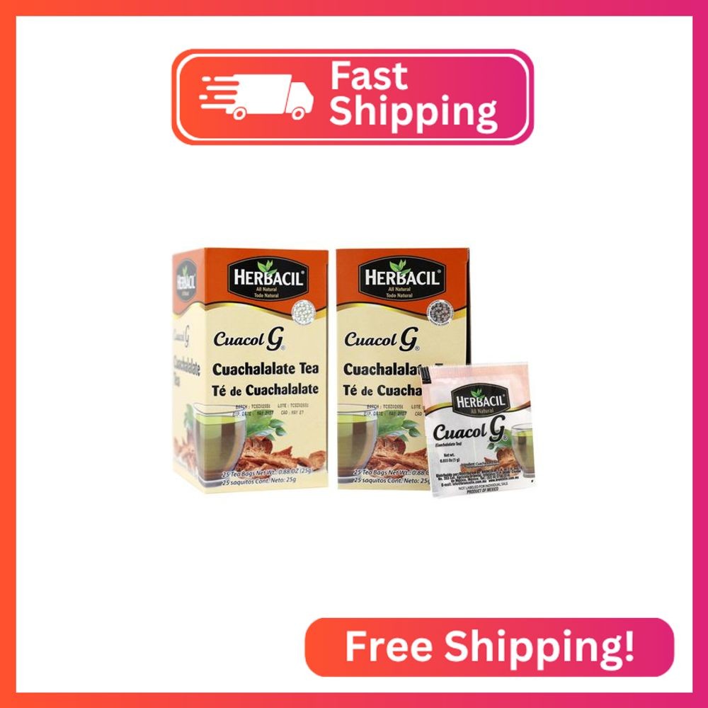 Herbacil Te de Cuachalalate, 2-pack of 25 tea bags per box (50 bags)