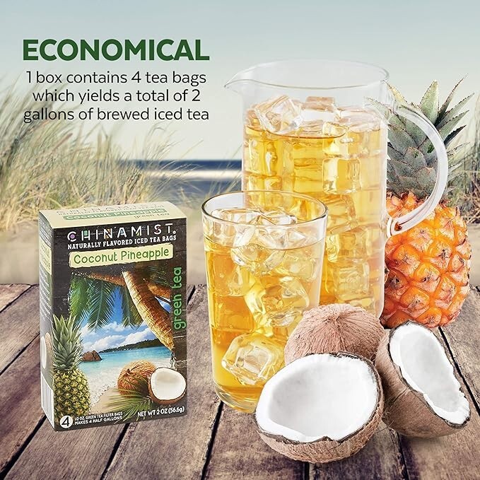 China Mist – Coconut Pineapple Green Tea Infusion, 1/2 oz Filter Bags (2 PACK)