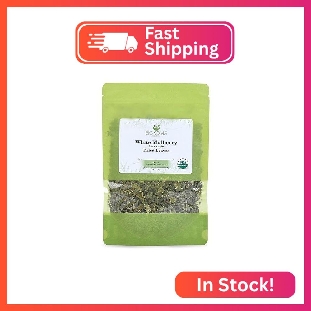 Biokoma Organic White Mulberry Leaf Tea Loose Dried Leaves 1.76oz – Morus Alba H