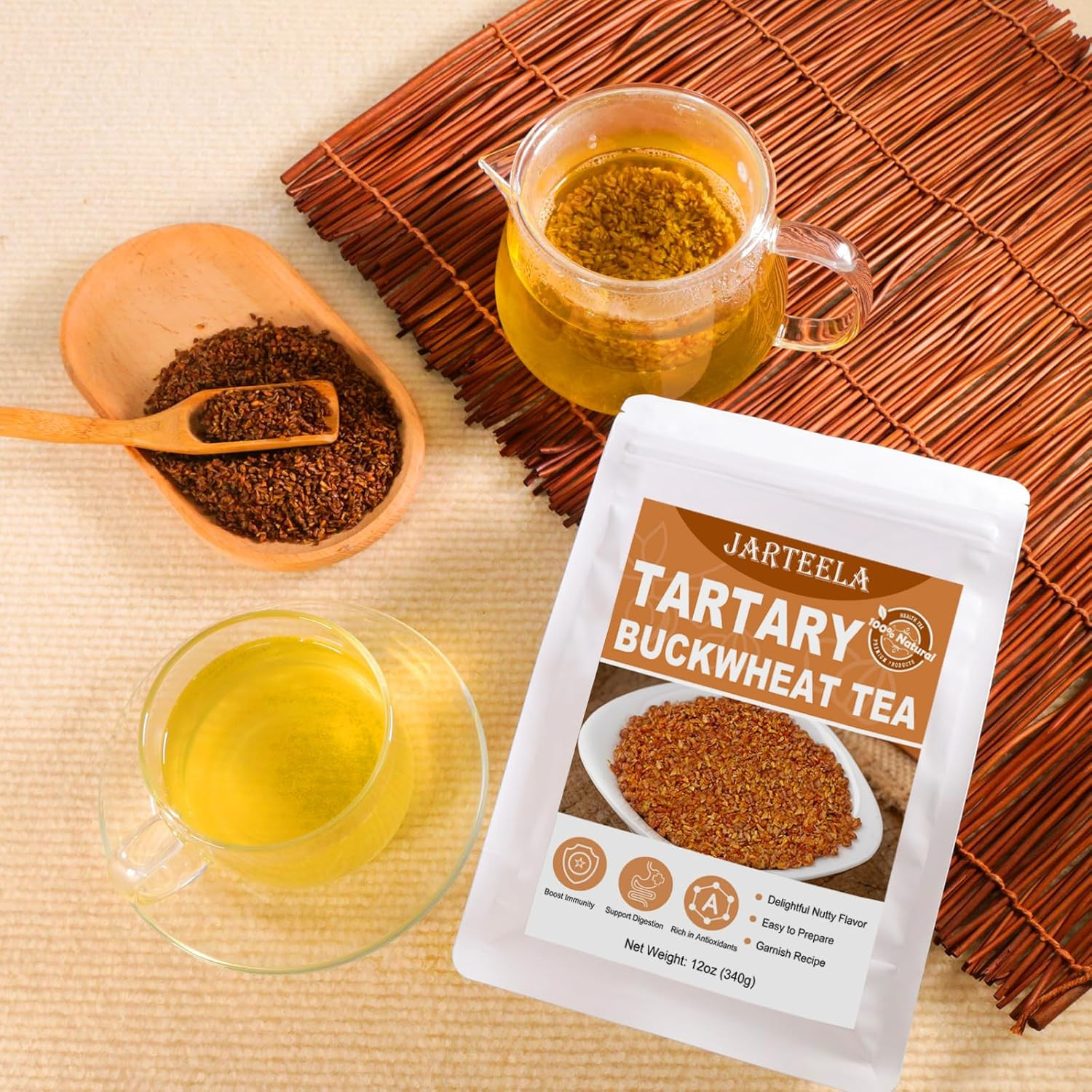– Himalayan Tartary Buckwheat Tea – 12Oz / 340G – Black Buckwheat – Premium Roas