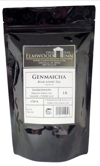 Elmwood Inn Fine Teas, Genmaicha Japanese Organic Green Tea, 16-Ounce